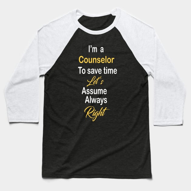 Counselor Baseball T-Shirt by Bite